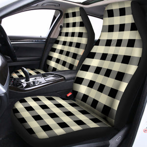 Beige And Black Buffalo Check Print Universal Fit Car Seat Covers