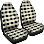 Beige And Black Buffalo Check Print Universal Fit Car Seat Covers