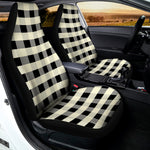 Beige And Black Buffalo Check Print Universal Fit Car Seat Covers