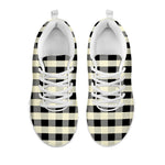 Beige And Black Buffalo Check Print White Sneakers