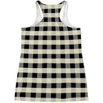Beige And Black Buffalo Check Print Women's Racerback Tank Top