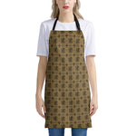 Beige And Black Orthodox Pattern Print Apron