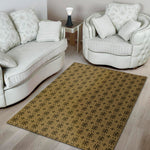 Beige And Black Orthodox Pattern Print Area Rug