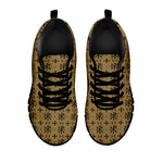 Beige And Black Orthodox Pattern Print Black Sneakers