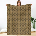 Beige And Black Orthodox Pattern Print Blanket