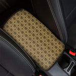 Beige And Black Orthodox Pattern Print Car Center Console Cover