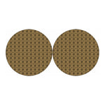 Beige And Black Orthodox Pattern Print Car Coasters