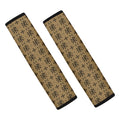Beige And Black Orthodox Pattern Print Car Seat Belt Covers