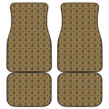Beige And Black Orthodox Pattern Print Front and Back Car Floor Mats