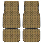 Beige And Black Orthodox Pattern Print Front and Back Car Floor Mats