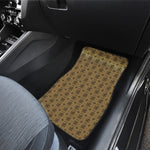 Beige And Black Orthodox Pattern Print Front and Back Car Floor Mats
