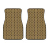 Beige And Black Orthodox Pattern Print Front Car Floor Mats