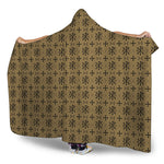 Beige And Black Orthodox Pattern Print Hooded Blanket