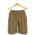 Beige And Black Orthodox Pattern Print Men's Shorts