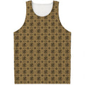 Beige And Black Orthodox Pattern Print Men's Tank Top