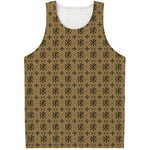 Beige And Black Orthodox Pattern Print Men's Tank Top