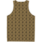 Beige And Black Orthodox Pattern Print Men's Tank Top