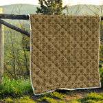 Beige And Black Orthodox Pattern Print Quilt