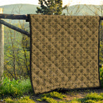 Beige And Black Orthodox Pattern Print Quilt