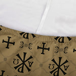Beige And Black Orthodox Pattern Print Sofa Cover