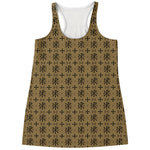 Beige And Black Orthodox Pattern Print Women's Racerback Tank Top