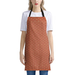 Beige And Red Japanese Pattern Print Apron