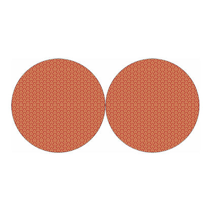 Beige And Red Japanese Pattern Print Car Coasters