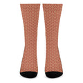 Beige And Red Japanese Pattern Print Crew Socks