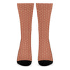 Beige And Red Japanese Pattern Print Crew Socks