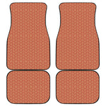 Beige And Red Japanese Pattern Print Front and Back Car Floor Mats