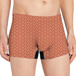 Beige And Red Japanese Pattern Print Men's Boxer Briefs
