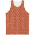 Beige And Red Japanese Pattern Print Men's Tank Top