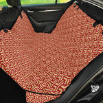 Beige And Red Japanese Pattern Print Pet Car Back Seat Cover