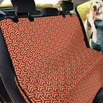 Beige And Red Japanese Pattern Print Pet Car Back Seat Cover