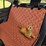 Beige And Red Japanese Pattern Print Pet Car Back Seat Cover