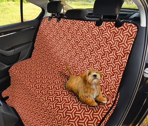 Beige And Red Japanese Pattern Print Pet Car Back Seat Cover