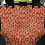 Beige And Red Japanese Pattern Print Pet Car Back Seat Cover