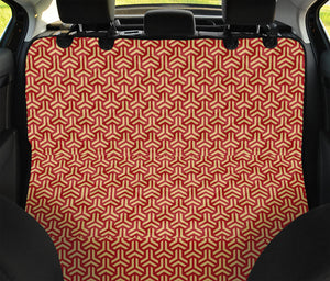 Beige And Red Japanese Pattern Print Pet Car Back Seat Cover