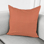 Beige And Red Japanese Pattern Print Pillow Cover