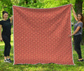 Beige And Red Japanese Pattern Print Quilt