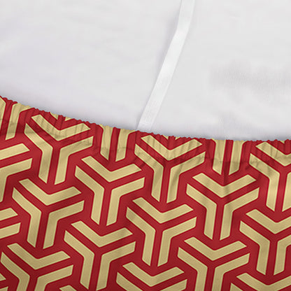 Beige And Red Japanese Pattern Print Sofa Cover