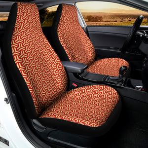 Beige And Red Japanese Pattern Print Universal Fit Car Seat Covers