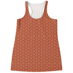 Beige And Red Japanese Pattern Print Women's Racerback Tank Top