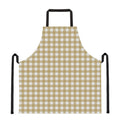 Beige And White Check Pattern Print Apron