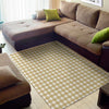 Beige And White Check Pattern Print Area Rug