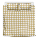 Beige And White Check Pattern Print Duvet Cover Bedding Set