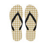 Beige And White Check Pattern Print Flip Flops