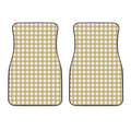 Beige And White Check Pattern Print Front Car Floor Mats