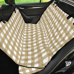 Beige And White Check Pattern Print Pet Car Back Seat Cover