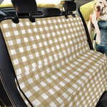 Beige And White Check Pattern Print Pet Car Back Seat Cover